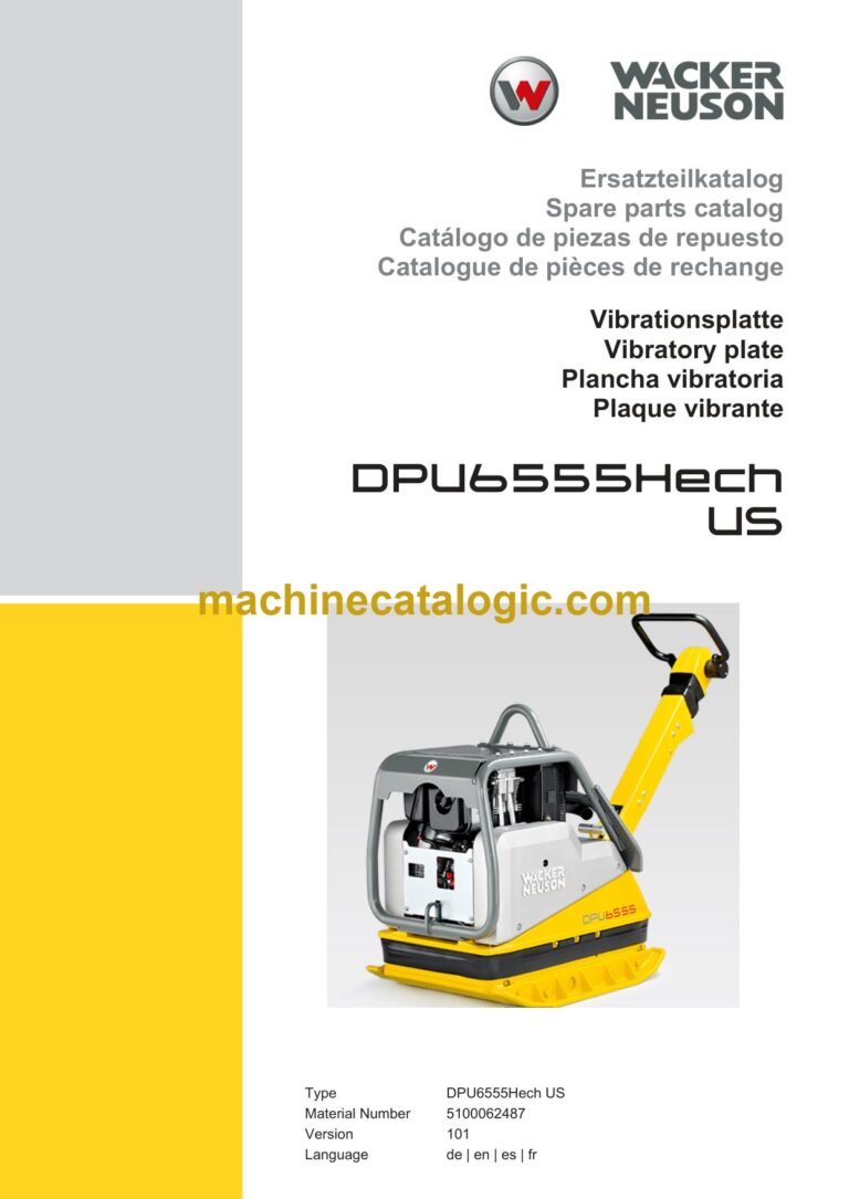 Wacker Neuson DPU6555Hech Vibratory Plate Parts Manual