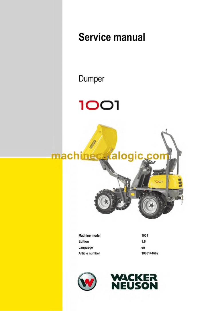 Wacker Neuson 1001 Dumper Service Manual