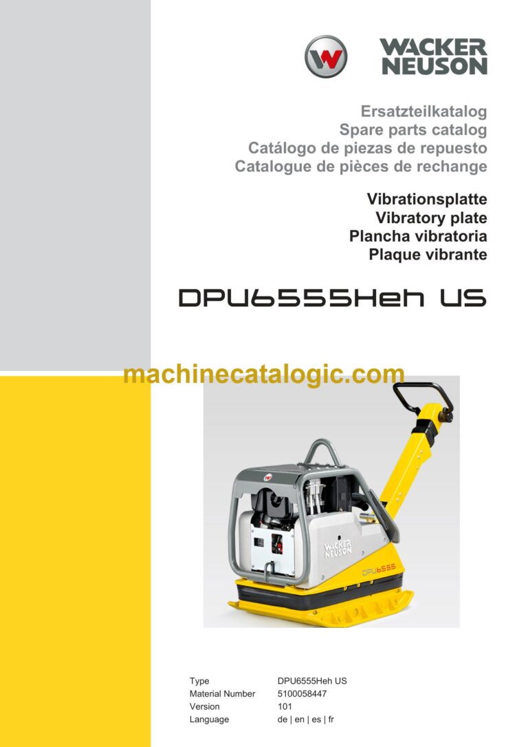 Wacker Neuson DPU6555Heh US Vibratory Plate Parts Manual