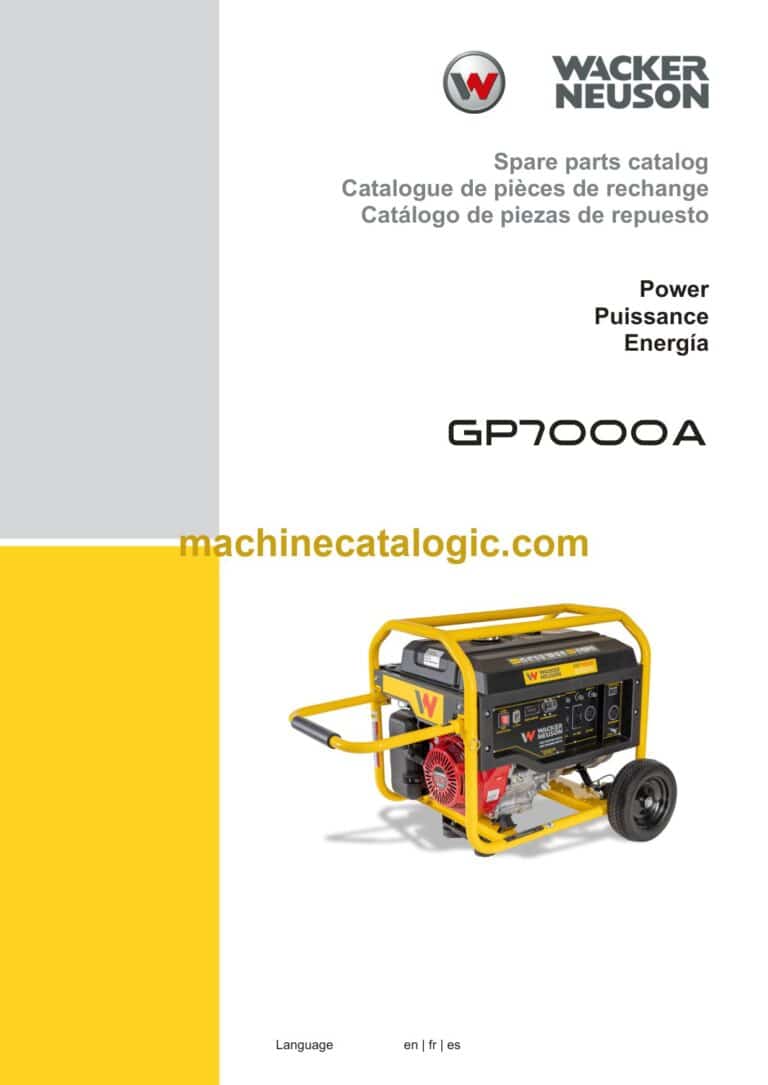 Wacker Neuson GP7000A Power Parts Manual