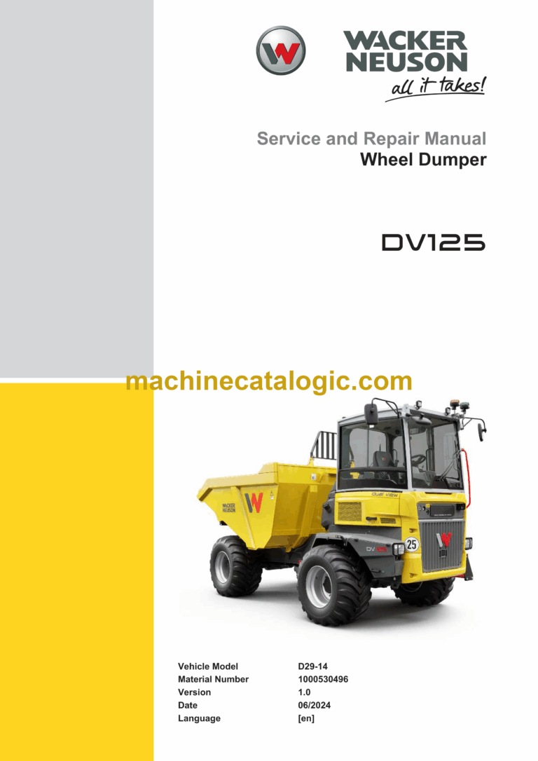 Wacker Neuson DV125 Wheel Dumper Service and Repair Manual