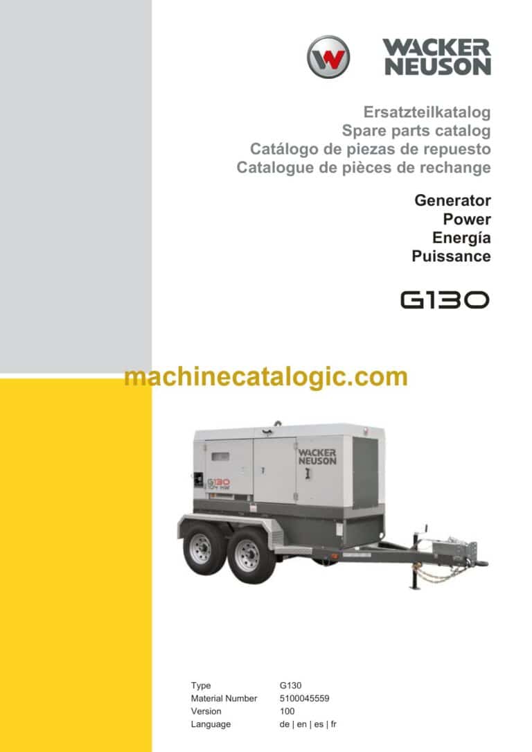 Wacker Neuson G130 Generator Parts Manual