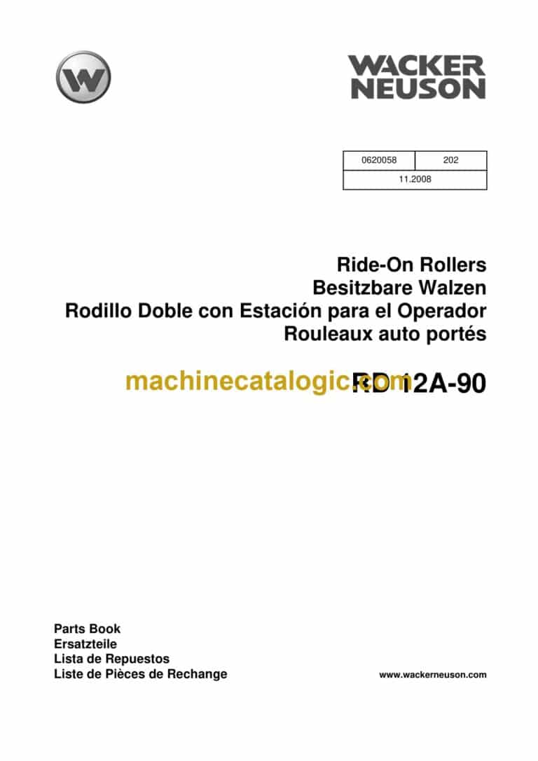 Wacker Neuson RD12A-90 Ride-On Rollers Parts Manual