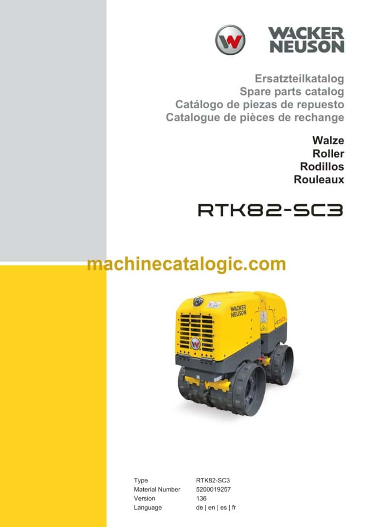 Wacker Neuson RTK82-SC3 Roller Parts Manual