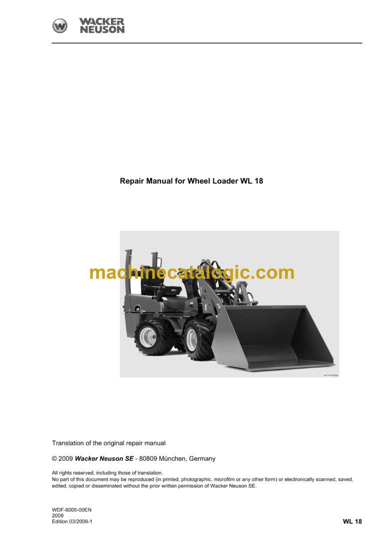 Wacker Neuson WL34 Wheel Loader Service Manual