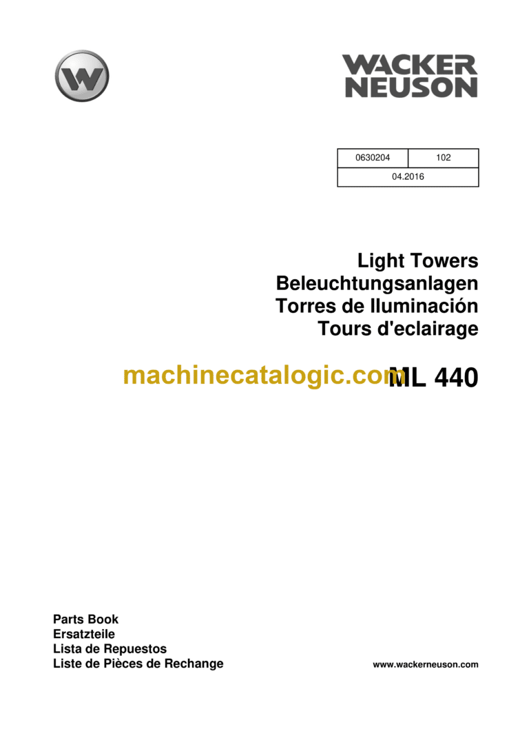 Wacker Neuson ML440 Light Tower Parts Manual