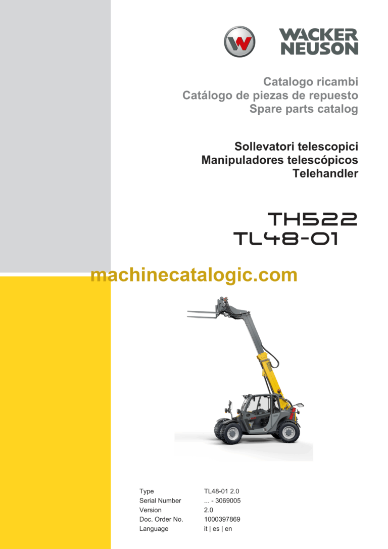 Wacker Neuson TH522 (TL48-01) Telehandler Parts Manual