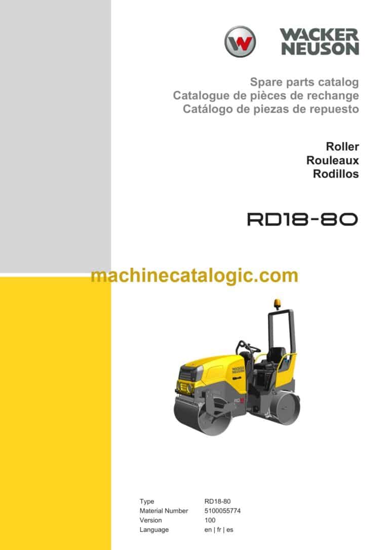 Wacker Neuson RD18-80 Roller Parts Manual