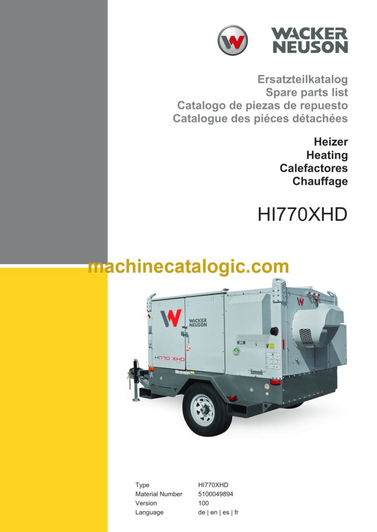 Wacker Neuson HI770XHD Heating Parts Manual