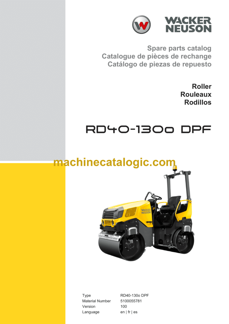 Wacker Neuson RD40-130o DPF Roller Parts Manual