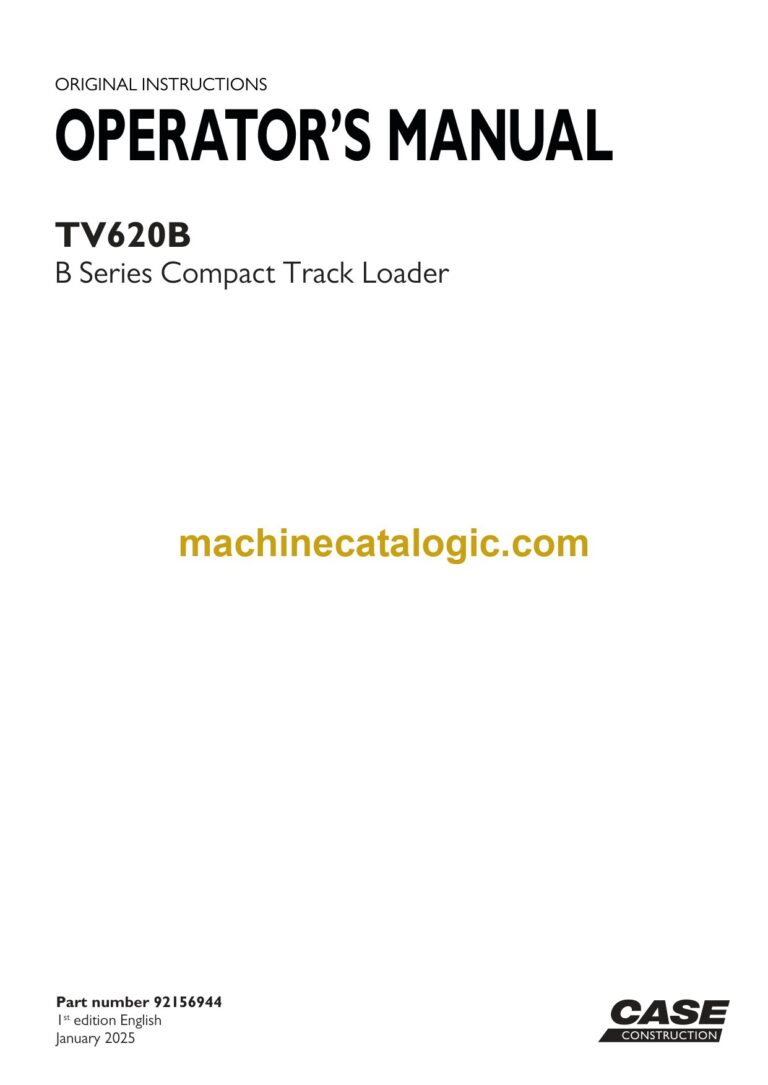 Case TV620B, B Series Compact Track Loader Operators Manual