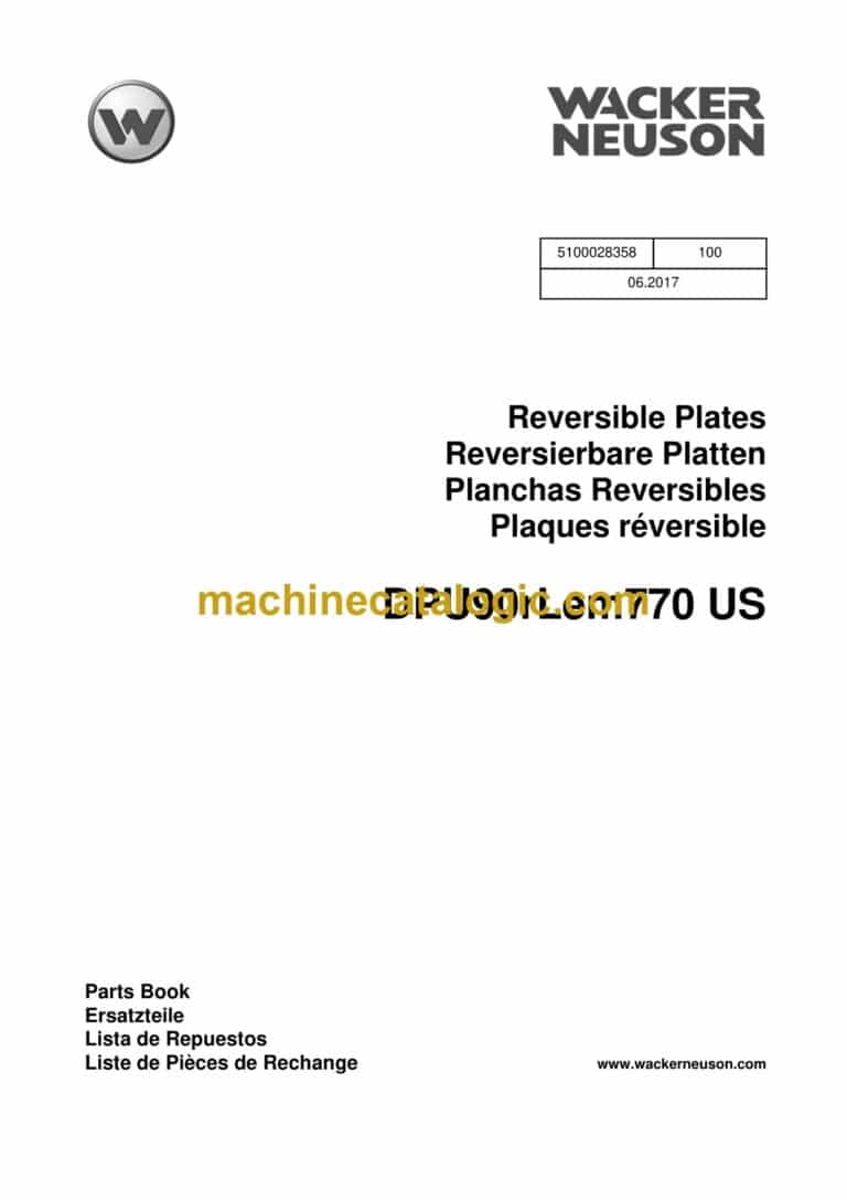 Wacker Neuson DPU90rLem770 US Reversible Plates Parts Manual