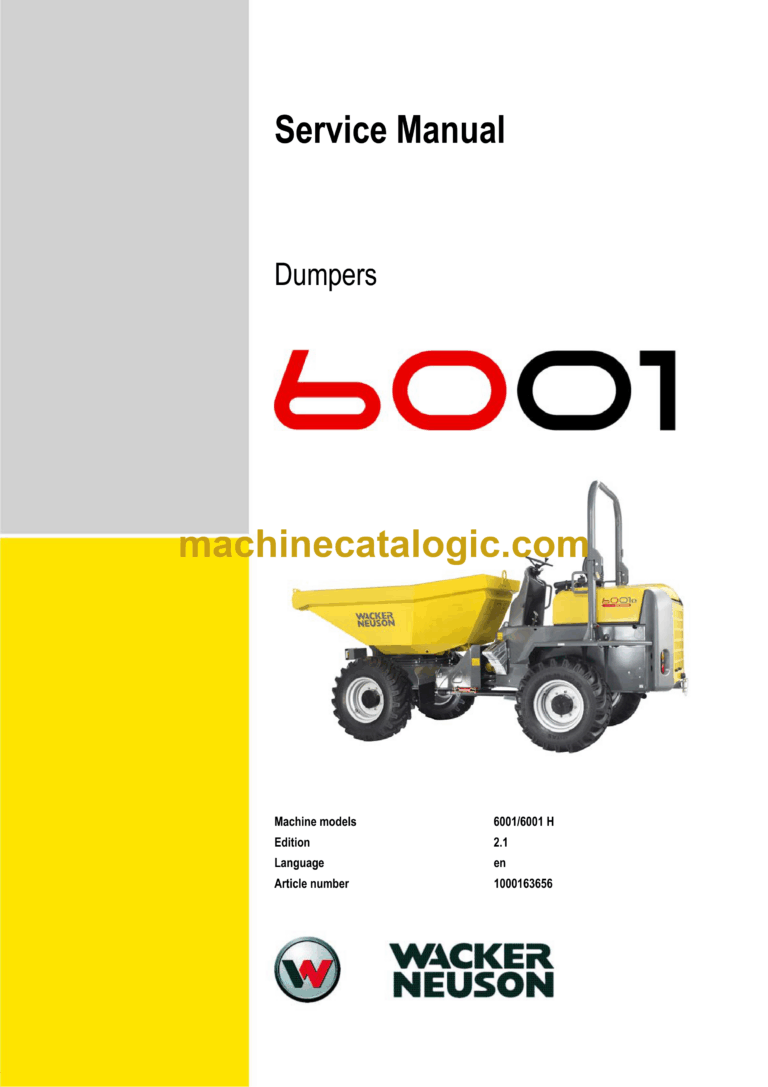 Wacker Neuson 6001 Wheel Dumper Service Manual