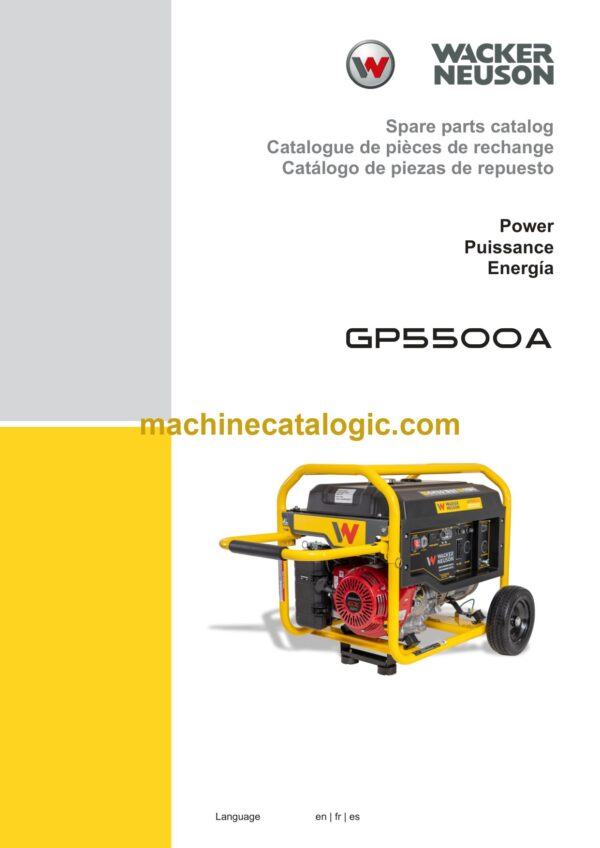 Wacker Neuson GP5500A Power Parts Manual