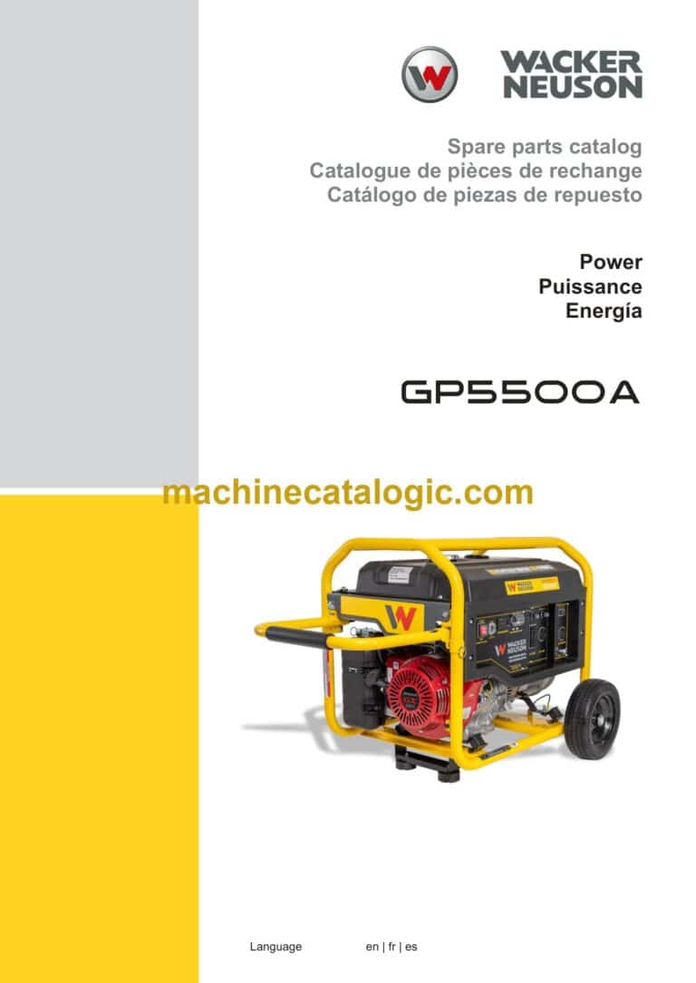 Wacker Neuson GP5500A Power Parts Manual
