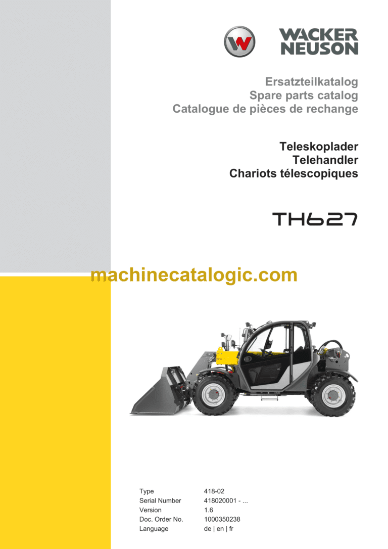 Wacker Neuson TH627 Telehandlers Parts Manual