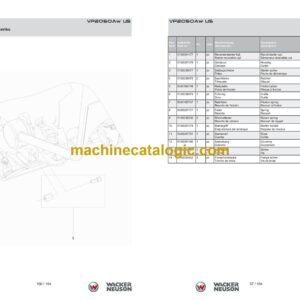 Wacker Neuson VP2050Aw US Vibratory Plate Parts Manual