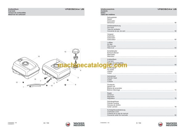 Wacker Neuson VP2050Aw US Vibratory Plate Parts Manual - Image 4