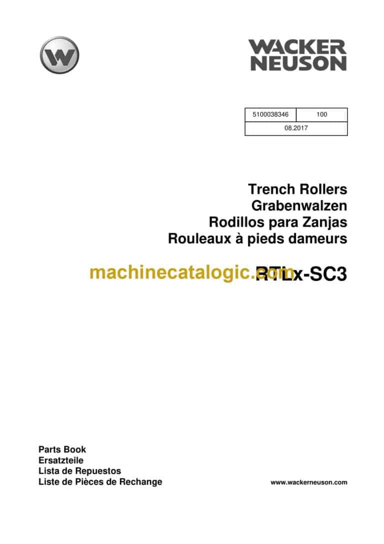 Wacker Neuson RTLx-SC3 Trench Roller Parts Manual