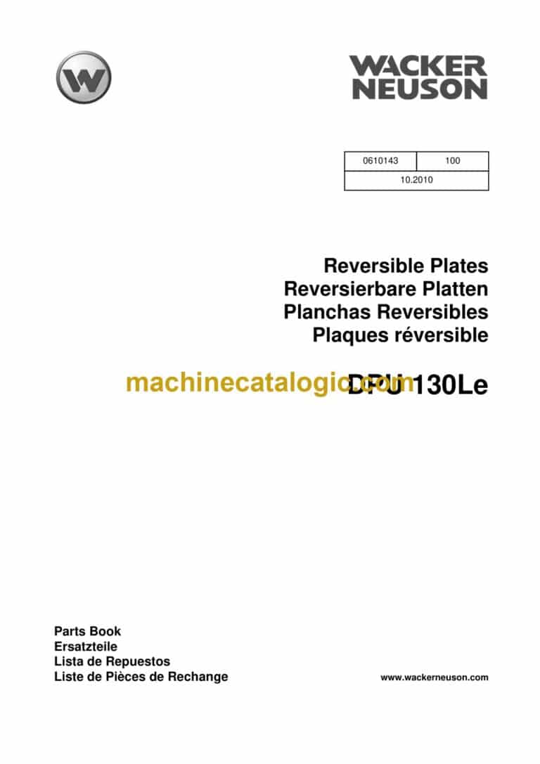 Wacker Neuson DPU 130Le Reversible Plates Parts Manual