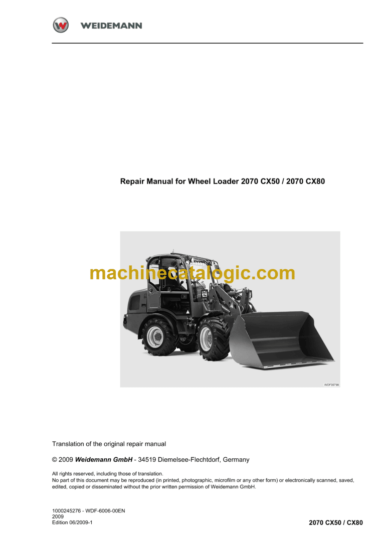Wacker Neuson 2070 CX50, 2070 CX80 Wheel Loader Repair Manual