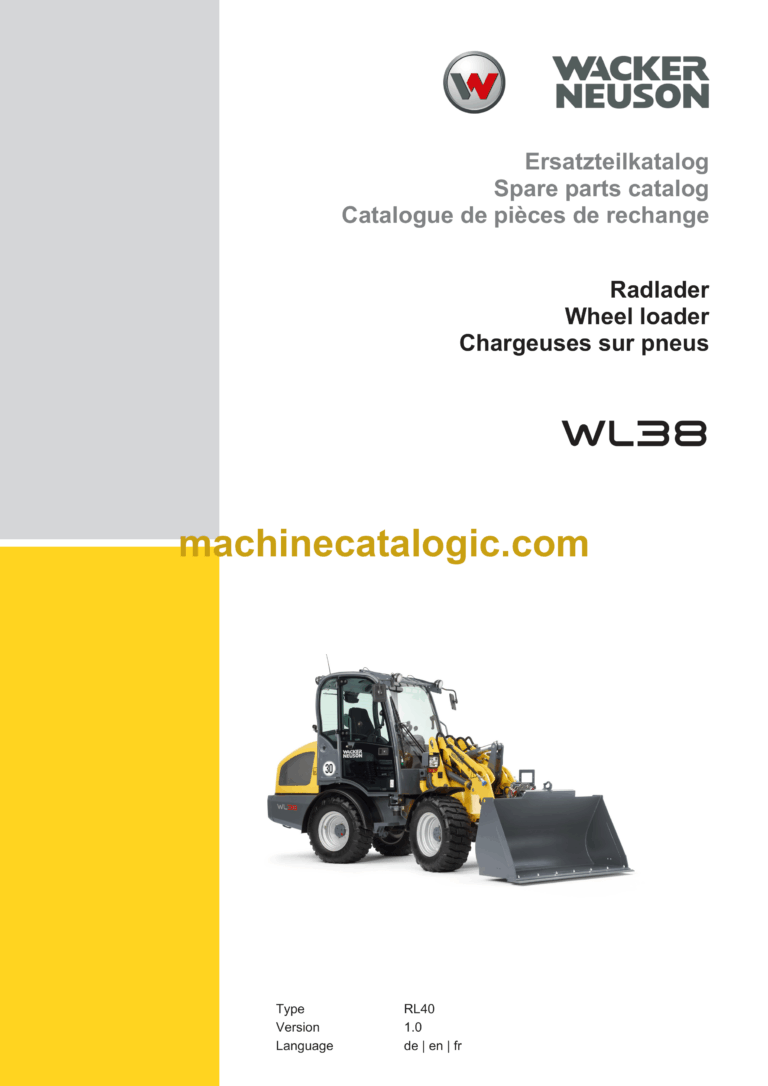 Wacker Neuson WL38 Wheel Loader Parts Manual