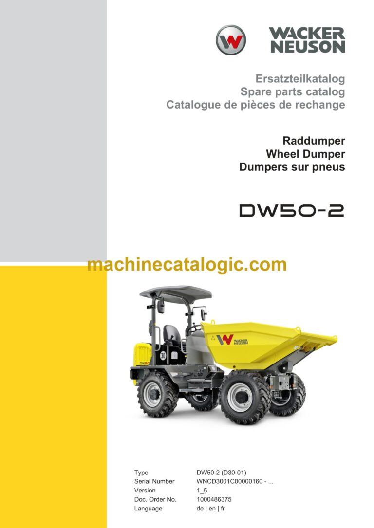 Wacker Neuson DW50-2 Wheel Dumper Parts Manual