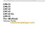 New Holland LM6.32, LM6.35, LM7.35, LM7.42, LM7.42CL, LM9.35 Tier 4B Final Telescopic Handler Operators Manual