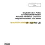 Wacker Neuson VP1135Aw US Single Direction Plates Parts Manual