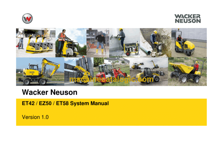 Wacker Neuson ET42, EZ50, ET58 Track Excavator System Manual