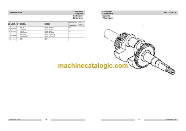 Wacker Neuson VP1135Aw US Single Direction Plates Parts Manual - Image 3