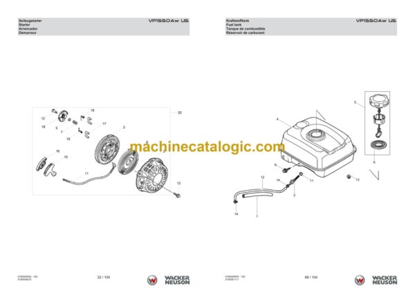 Wacker Neuson VP1550Aw US Vibratory Plate Parts Manual - Image 4