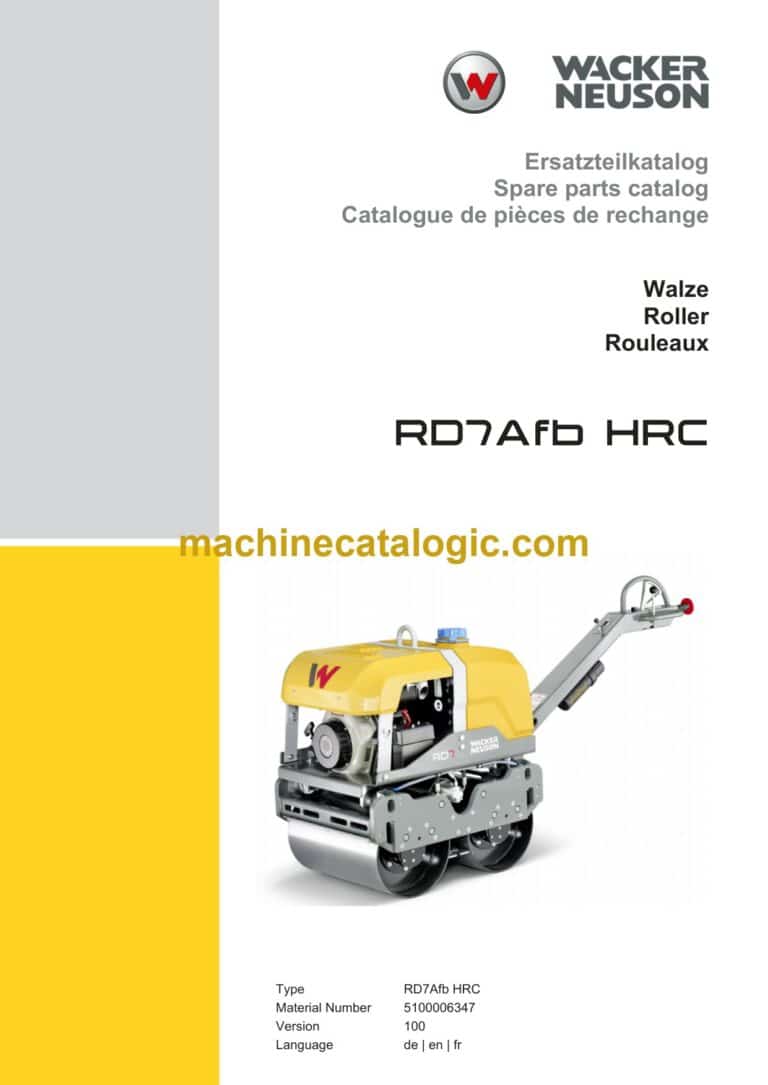 Wacker Neuson RD7Afb HRC Roller Parts Manual