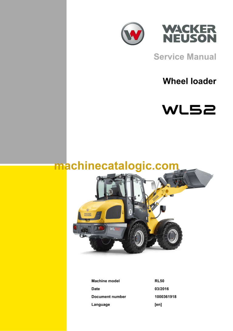 Wacker Neuson WL52 Wheel Loader Service Manual