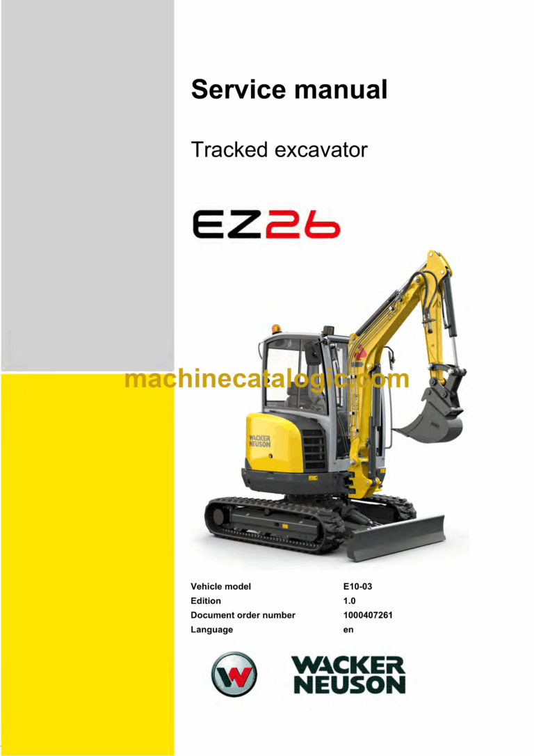 Wacker Neuson EZ26 Tracked Excavator Service Manual