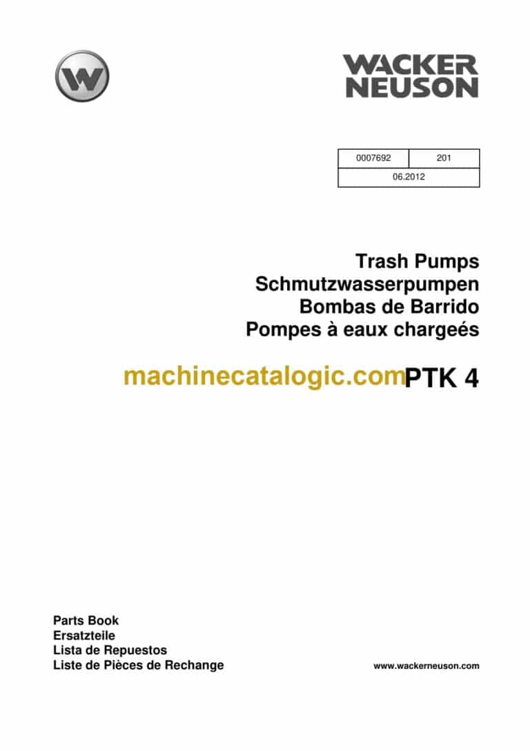 Wacker Neuson PTK 4 Trash Pump Parts Manual