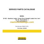 New Holland B110C Tier 4B Backhoe Loader Service Parts Catalogue