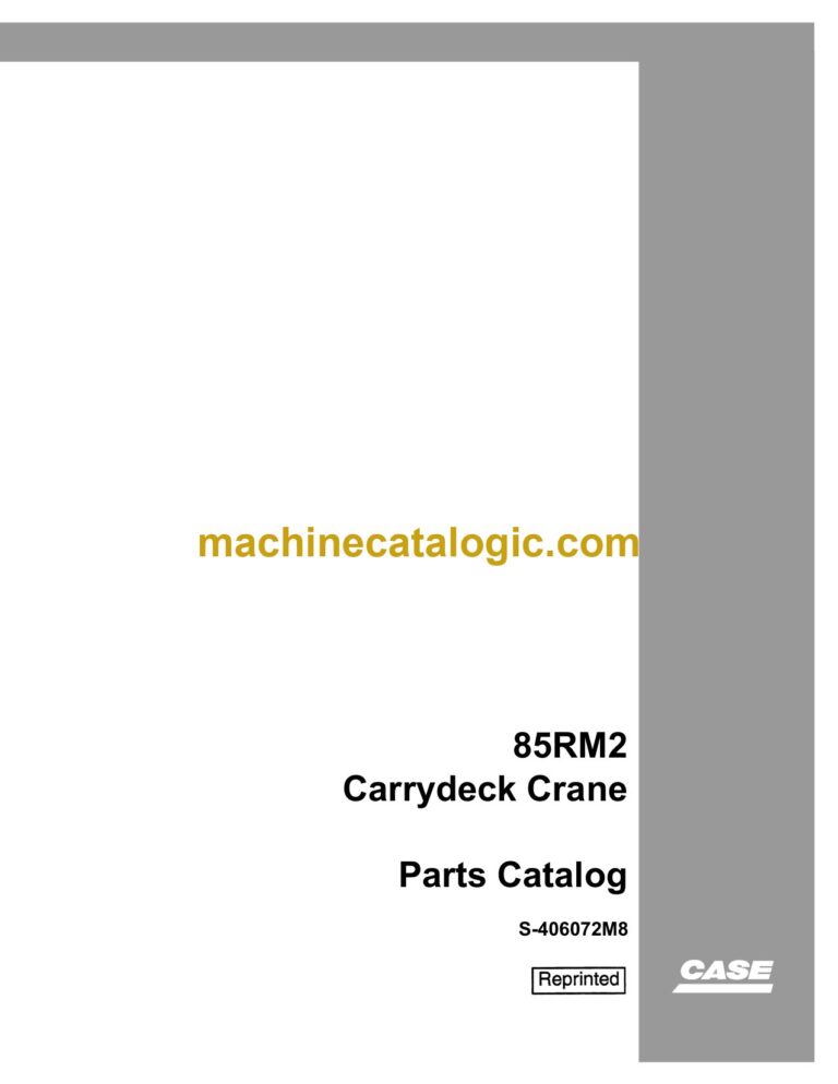 Case 85RM2 Carrydeck Crane Parts Catalog
