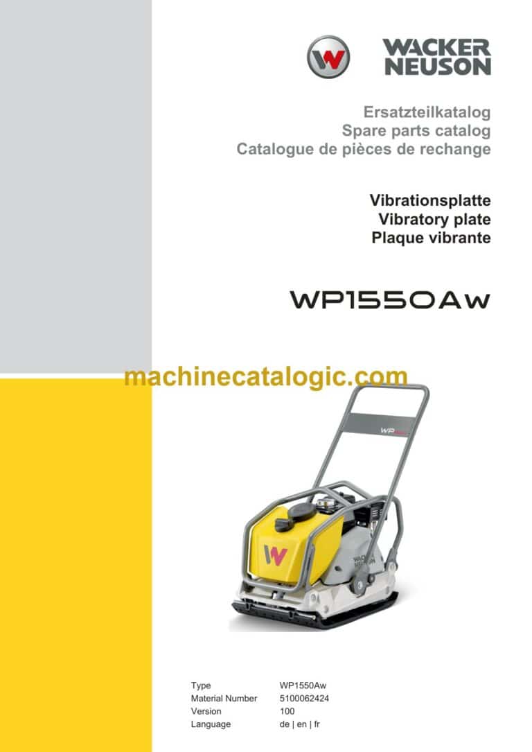 Wacker Neuson WP1550Aw Vibratory Plate Parts Manual