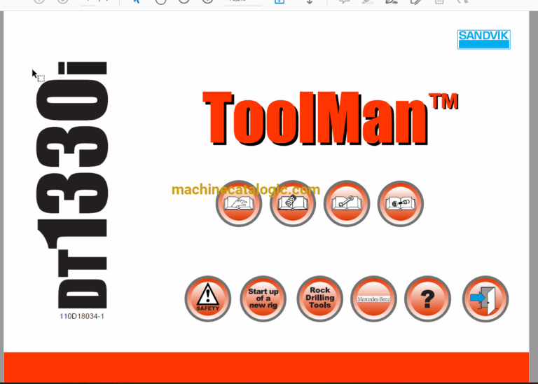 Sandvik DT1330i Drilling Rig Full Documents (Service, Operator, Maintenance Manual and Parts Catalog) [110D18034-1]