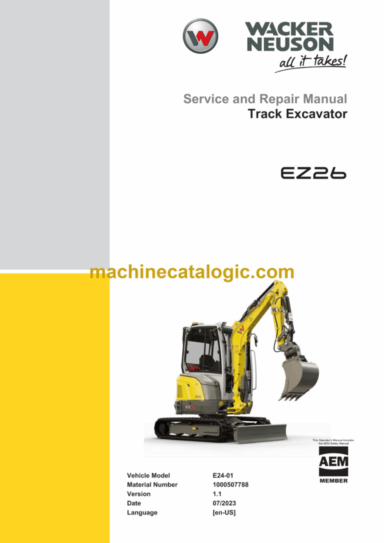 Wacker Neuson EZ26 Track Excavator Service and Repair Manual