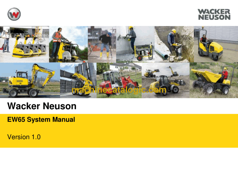 Wacker Neuson EW65 Wheeled Excavator System Manual