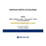 New Holland B95C Tier 4A Backhoe Loader Service Parts Catalogue
