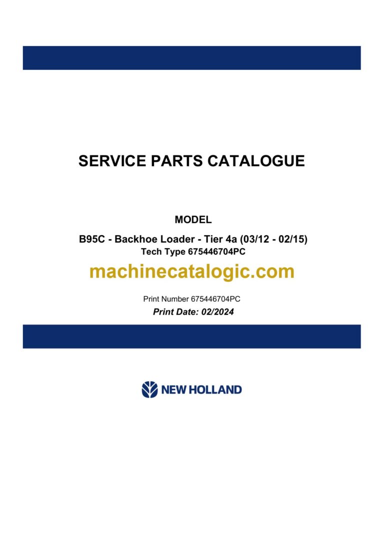 New Holland B95C Tier 4A Backhoe Loader Service Parts Catalogue