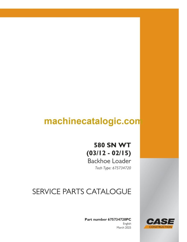 Case 580 SN WT Backhoe Loader Service Parts Catalogue