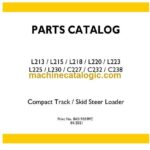 New Holland L213, L215, L218, L220, L223, L225, L230, C227, C232, C238 Compact Track and Skid Steer loader Parts Catalog