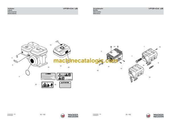 Wacker Neuson VP1340A US Vibratory Plate Parts Manual - Image 3