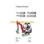 Wacker Neuson 1403, 1503, 1O903, 2203 Compact Excavator Service Manual