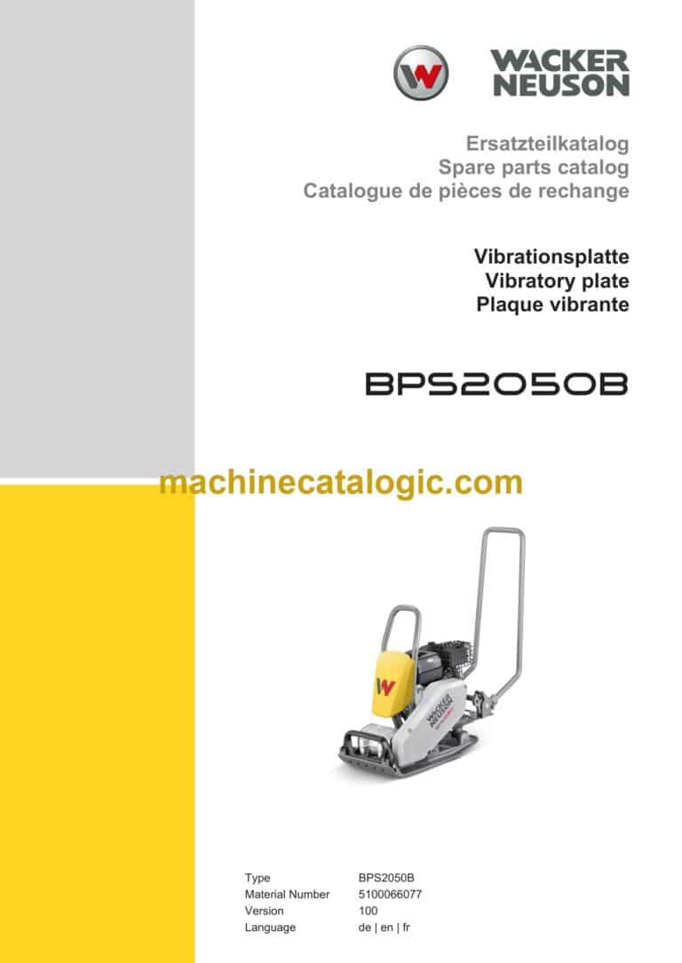 Wacker Neuson BPS2050B Vibratory Plate Parts Manual