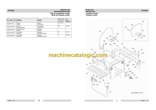 Wacker Neuson RS800A Walk-Behind Rollers Parts Manual - Image 4